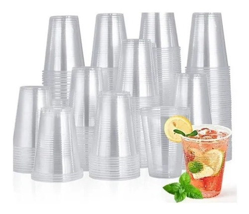 Vaso Descartable Plastico Transparente 500cc- Pack X1000u