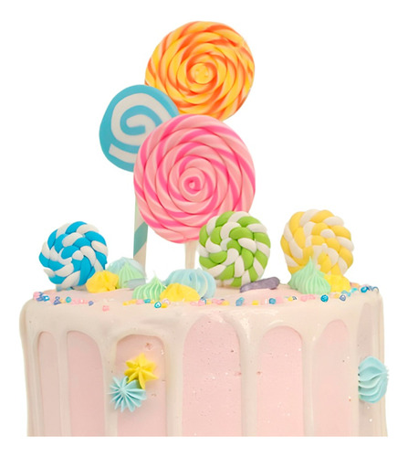 Deco Art /cake Topper Cumpleaños Infantil Evento/ 10 Set