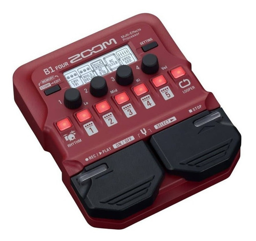 Imagen 2 de 4 de Pedal de efecto Zoom B1 Four rojo