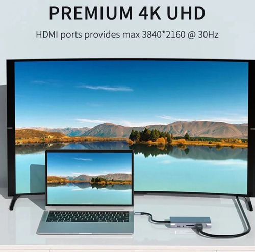 Adaptador Hub 4k 11 En 1 Usb-c Multipuertos 1000mbps