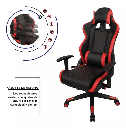 Silla Gamer Audiotek Gaming Roja Pc Ergonomica Reclinable