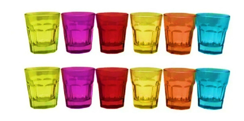 Vaso Shot Vidrio Colores Set 12 Unidades 48ml