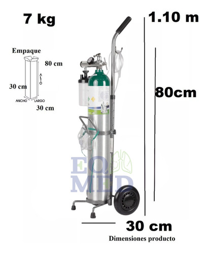 Tanque Para Oxígeno Con Capacidad De 680 Lts Sin Oxigeno Kit