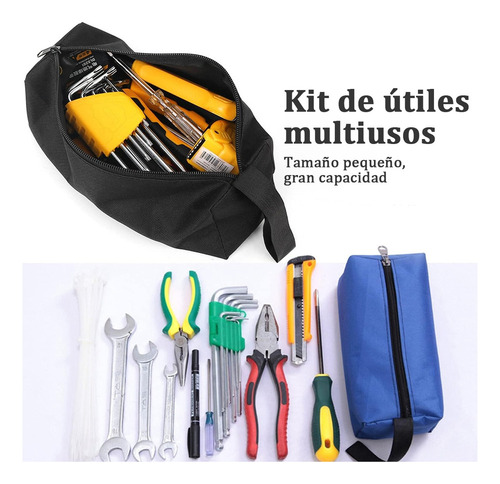 ( 5 Paquetes Bolsas Lona Con Cremallera Versátil Bolsa Mano