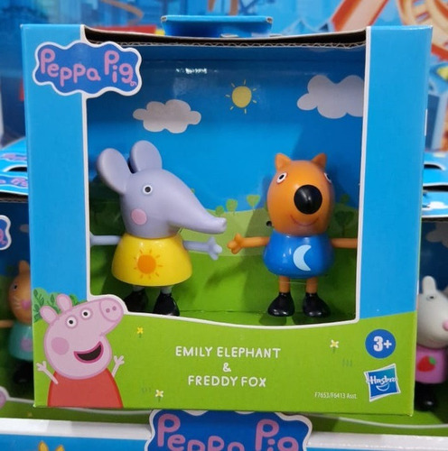 Set Figuras Peppa Pig Emily Elephant Y Freddy Fox - Original