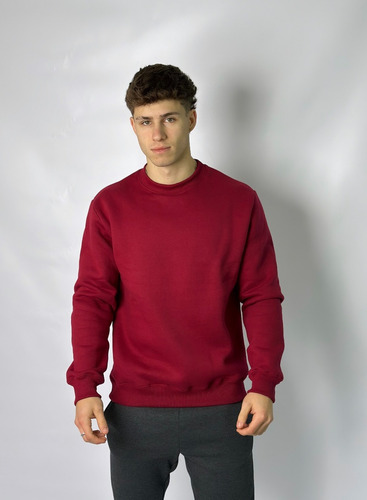 Buzo Cuello Redondo Liso Hombre Frisa Invisible Premium