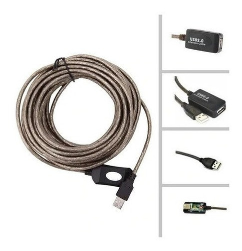 Extension Usb Macho A Hembra Activa 30 Metros Usb 2.0 Oxigen