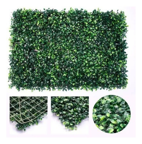Placa Buchinho Grama Artificial Jardim Vertical Muro 40x60cm Cor Verde-escuro