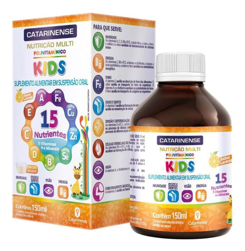 Suplemento Em Líquido Catarinense Pharma Nutrição Polivitamínico Kids Em Caixa De 150ml