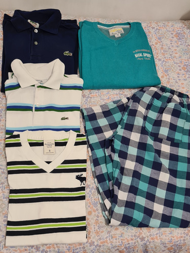 Lote Ropa Varon Talle 14chombas Lacoste.abercrombie.sfera