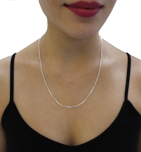 Cadena De Plata Ley 925 De 50 Cm Veneciana Mujer Agálea Color Plateado