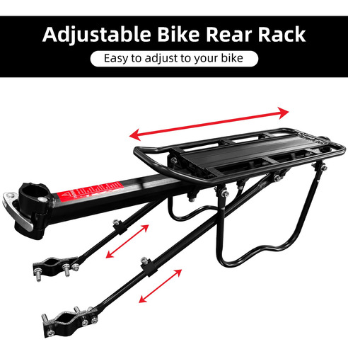 Portabultos Trasero Bicicleta Aluminio Alloy Modelo Universa Negro
