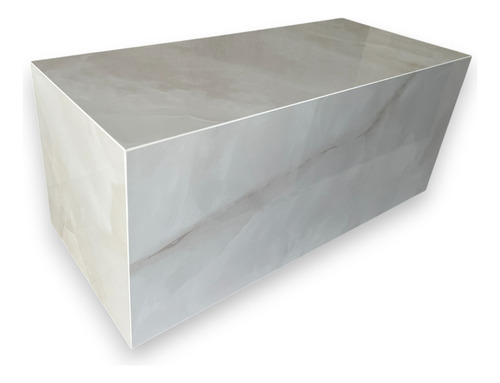 Lareira Em Porcelanato Esculpido Branco Onix Polido