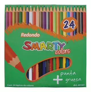 Lapices De Colores Smarty 24 Piezas Redondos Largos