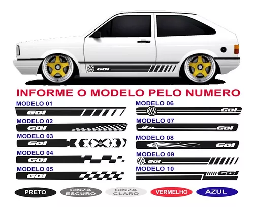 Kit Acessórios Adesivos Faixa Vw Gol Quadrado Racing