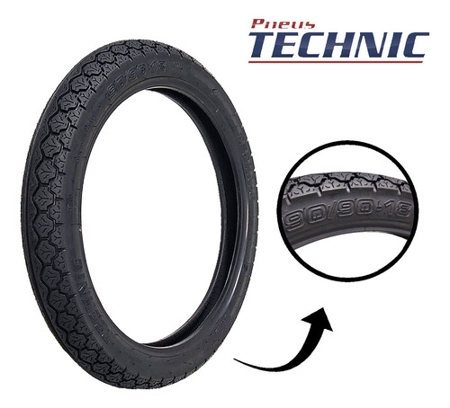 Pneu Technic Traseiro Com Camara Tiger 90/90-18 Cg 160 Start