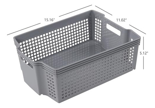 Cestas De Almacenamiento Apilables De Plástico, Paquete De 2