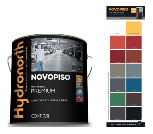 Tinta Acrílica Premium Novopiso Hydronorth 3,6lt - Cores Cor Amarelo