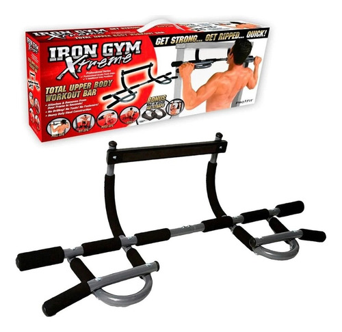 Barra Iron Gym Extreme Fitness Entrenamiento Para Puerta Color Plateado