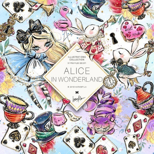 Papeles Fondos Digitales - Alice In Wonderland Clip Art