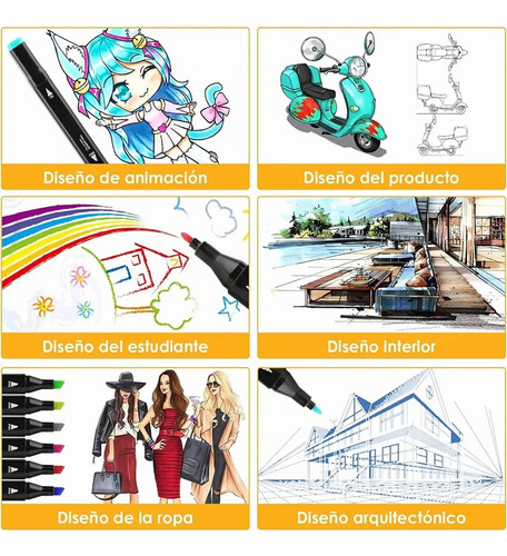 Juego De Rotuladores Permanentes De Punta Doble De 36 Colore
