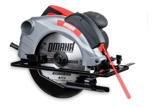 Imagen 2 de 5 de Sierra Circular Mano 1500w Omaha Laser 185mm 7 1/4 Guia Hoja