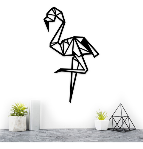 Cuadro Decorativo Madera Mdf 6mm Tótem Flamingo Geométrico