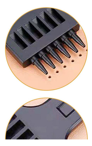 Perforadora De Cuero Durable Para Coser 4 Mm 6 Puntas Negro