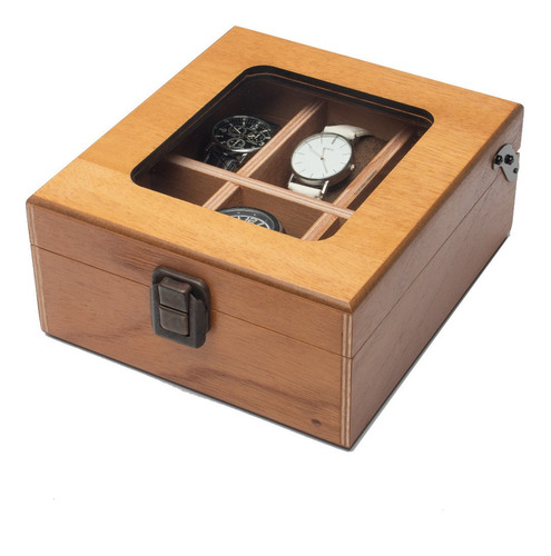 Caja Estuche Madera Para Guardar 6 Relojes