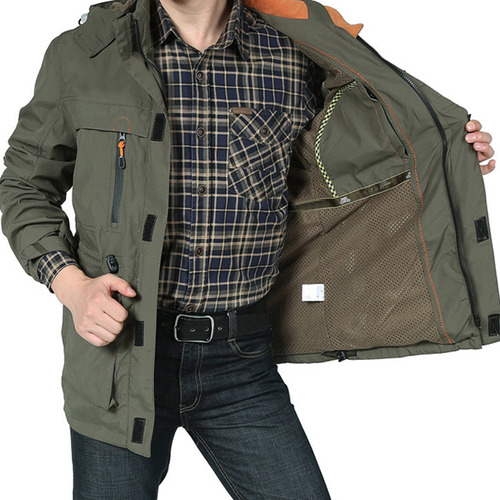 Gabardina Impermeable Desmontable Para Hombre