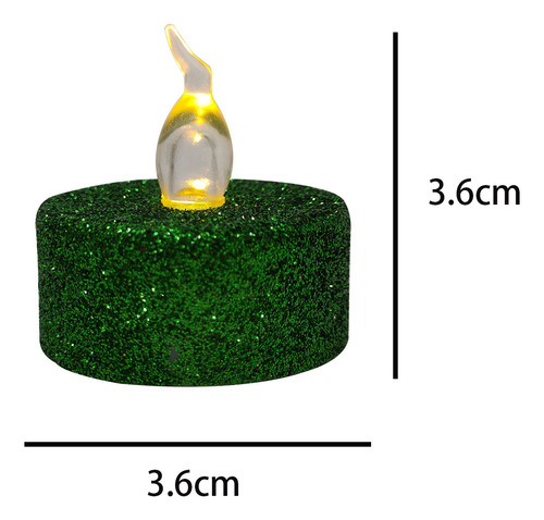 48 Velas Brillantes Con Decoración Navideña Roja Y Verde