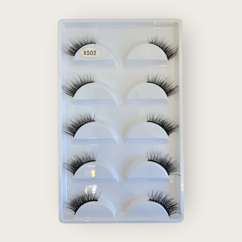 Cartela De Cílios Postiços Cantinho Xs02 - Contém 05 Pares