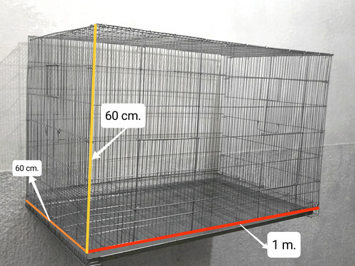 1 Jaula Para Aves Galvanizada Con Charola-- 100cmx60x60