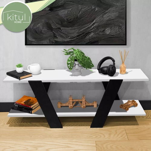 Mueble Tv Moderno Minimalista Estante Organizador Resistente Color Blanco