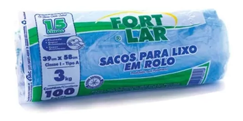 Sacos para Lixo Mega Fort Econômica Rolo Azul