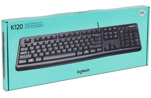 Teclado Logitech K120 QWERTY español color negro