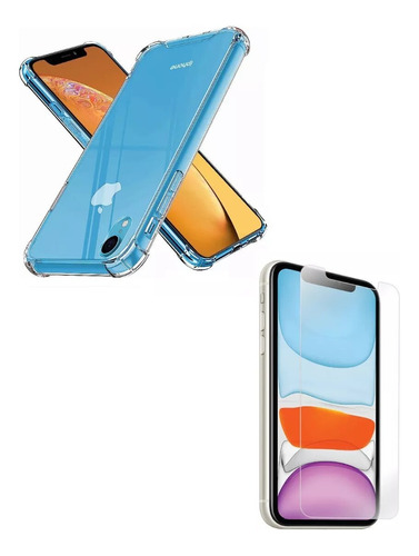 Funda Case Reforzada Mas Vidrio Templado 9h Para iPhone XR