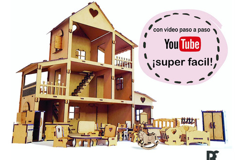 Casa Muñecas Lol Fibrofacil + 40 Muebles Economica Facil
