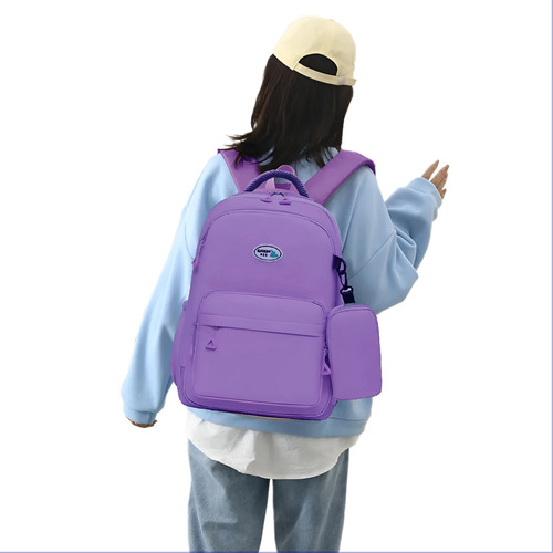 Mochila Unissex Escolar Livros Colorida Resistente Cor Roxo