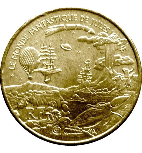 Moeda França ¼ Euro 2005 Centenário Da Morte De Júlio Verne