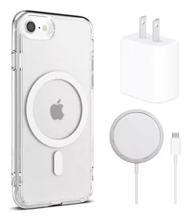 Kit Funda Magsafe + Cargador Inalambrico + Cubo Para iPhone