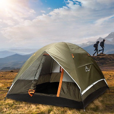Viaje De 4 Persona Camping Carpa Doble Capa Fuerte Impermeab