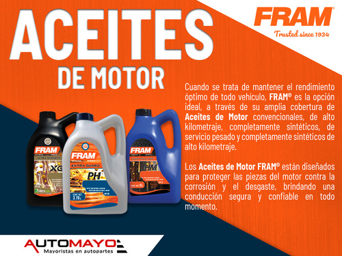 Aceite Mineral Especial Alto Kilometraje 20w50 Fram 3.78 L