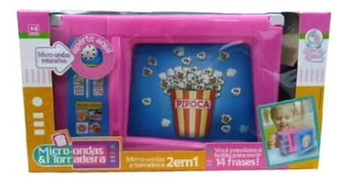 Kit Micro-ondas E Torradeira Infantil Com 14 Frases Rosa Cor Outro