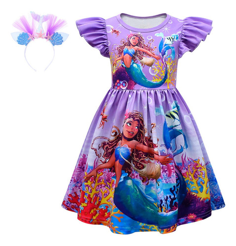 Disfraz De Princesa Alice Para Niñas Vestido Verano Sirenita Carnival Cosplay Fiesta De Cumpleaño Halloween