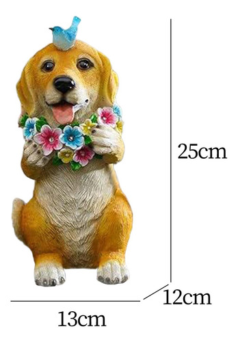 Estatua De Jardín Para Perros, Estatuilla De Luz Solar Para