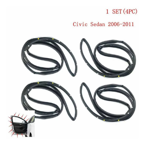 Set Empaque Hules Puerta Honda Civic Sedan 06 07 08 09 10 11