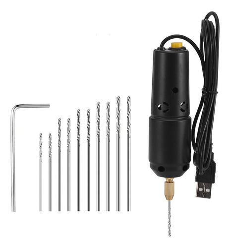 . Mini Taladro Eléctrico Con 10 Brocas For Joyas Bricolaje