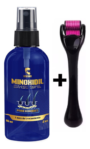 Minoxidil 5% Spray 60ml Minov136 Igual Kirklan + Dermaroller
