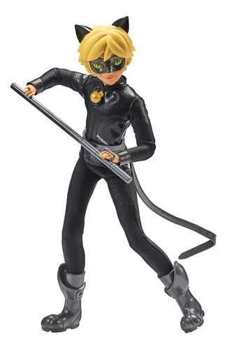 Muñeco Figura Miraculous Cat Noir + Accesorios  M4e 28cm